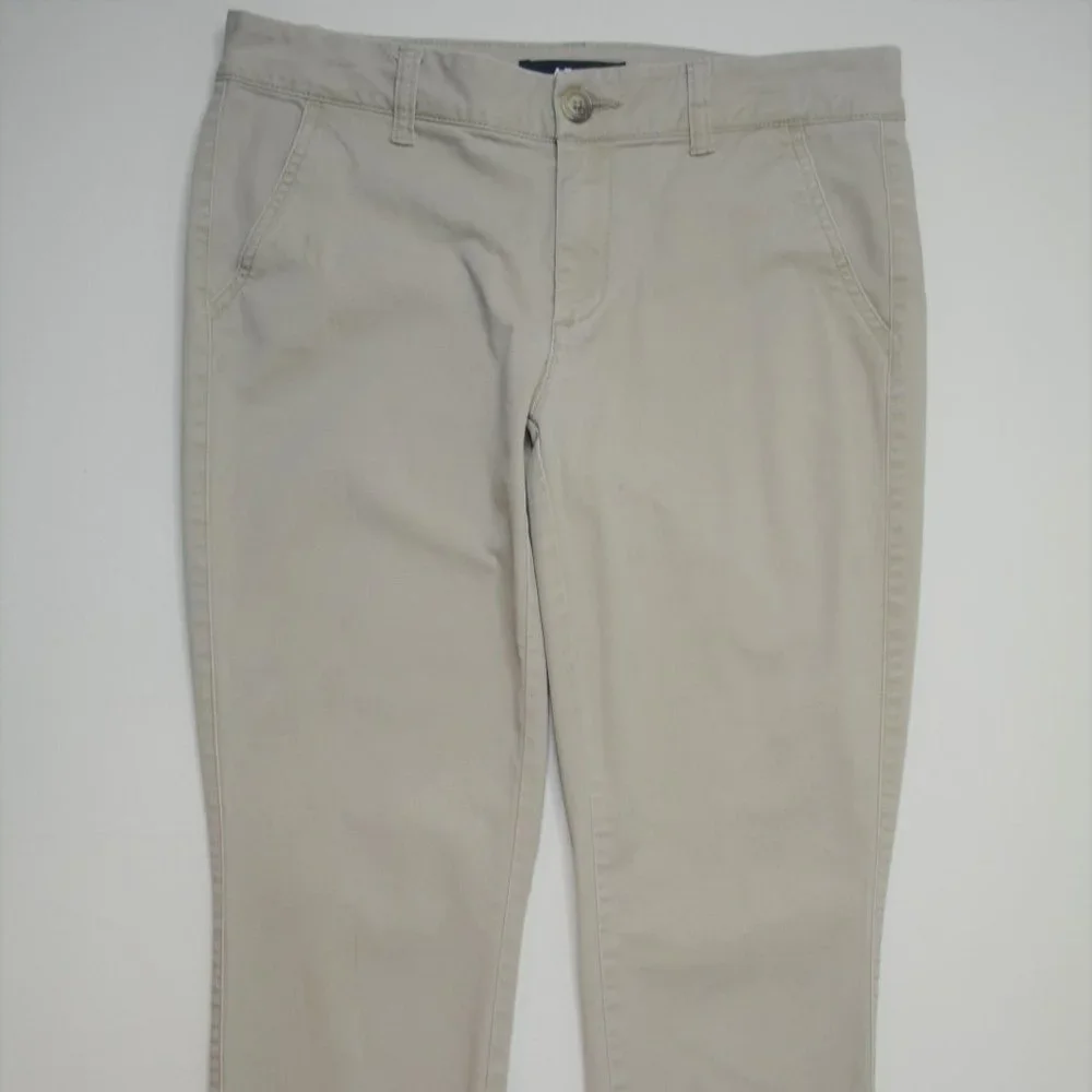 AERO Sz 6 SHORT Women TAN Stretch SKINNY Leg STRETCH Chino LOW Rise TROUSER Pant